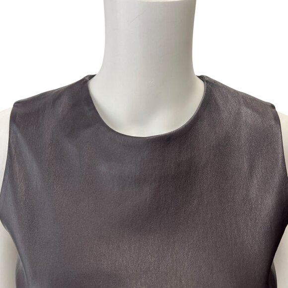 The Row Brown Burgundy Leather Sheath Fitted Dress size 2/4 - Picture 3 of 8